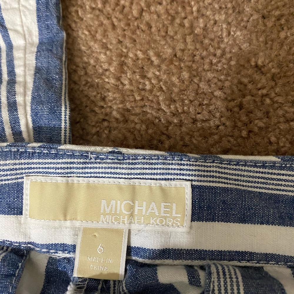 MK blue & white striped pants size 6